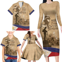 Philippines Memorial Day Family Matching Long Sleeve Bodycon Dress and Hawaiian Shirt Honor The Fallen
