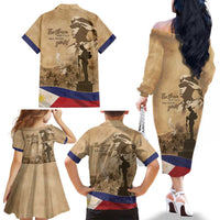 Philippines Memorial Day Family Matching Off The Shoulder Long Sleeve Dress and Hawaiian Shirt Honor The Fallen