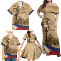 Philippines Memorial Day Family Matching Off Shoulder Maxi Dress and Hawaiian Shirt Honor The Fallen
