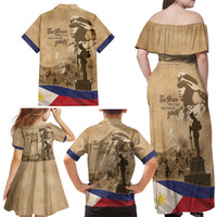 Philippines Memorial Day Family Matching Off Shoulder Maxi Dress and Hawaiian Shirt Honor The Fallen