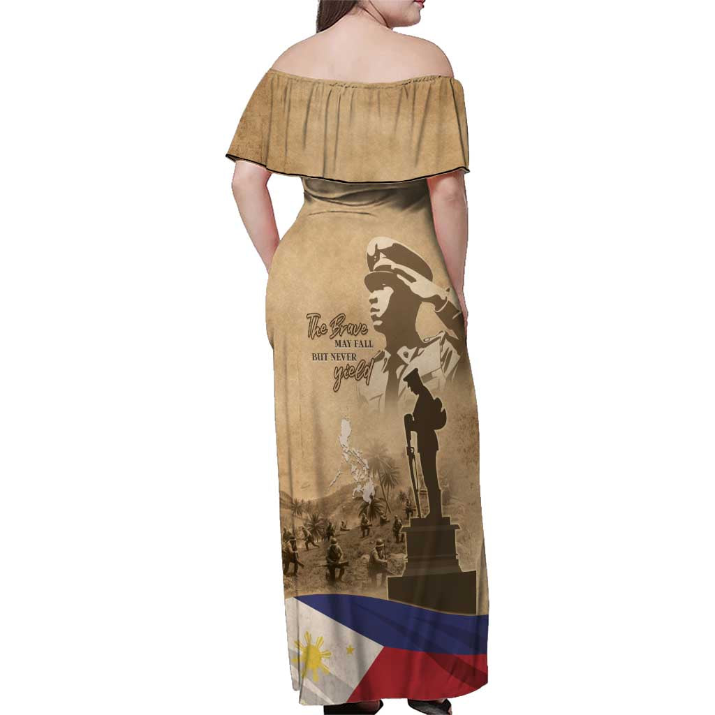 Philippines Memorial Day Family Matching Off Shoulder Maxi Dress and Hawaiian Shirt Honor The Fallen