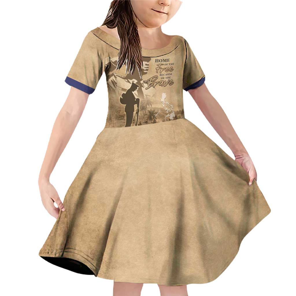 Philippines Memorial Day Family Matching Off Shoulder Short Dress and Hawaiian Shirt Honor The Fallen