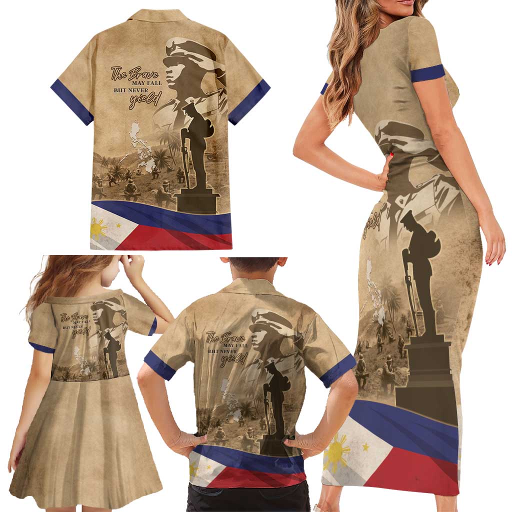 Philippines Memorial Day Family Matching Short Sleeve Bodycon Dress and Hawaiian Shirt Honor The Fallen
