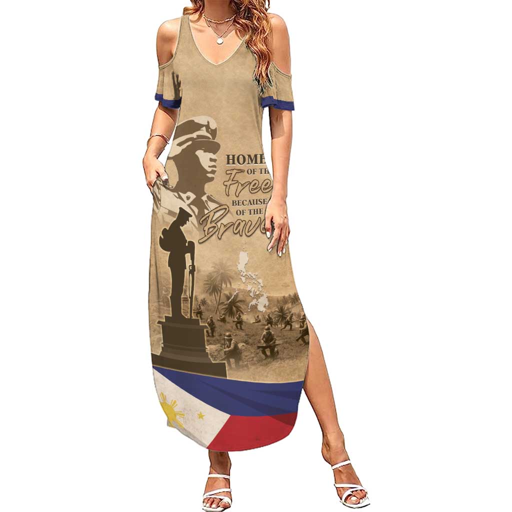Philippines Memorial Day Family Matching Summer Maxi Dress and Hawaiian Shirt Honor The Fallen