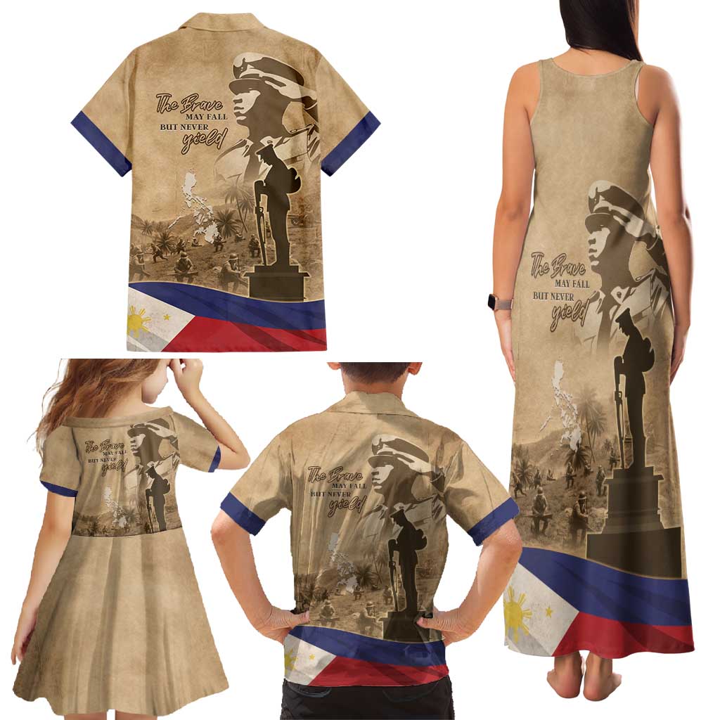 Philippines Memorial Day Family Matching Tank Maxi Dress and Hawaiian Shirt Honor The Fallen