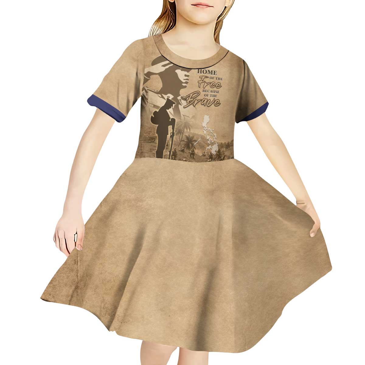 Philippines Memorial Day Kid Short Sleeve Dress Honor The Fallen