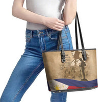 Philippines Memorial Day Leather Tote Bag Honor The Fallen