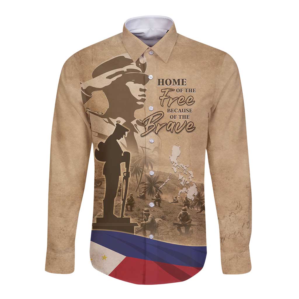 Philippines Memorial Day Long Sleeve Button Shirt Honor The Fallen