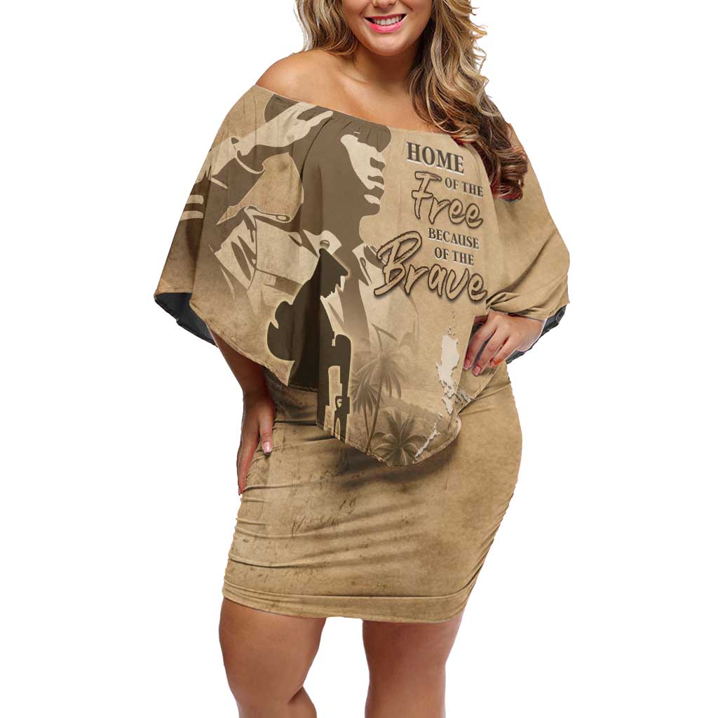 Philippines Memorial Day Off Shoulder Short Dress Honor The Fallen