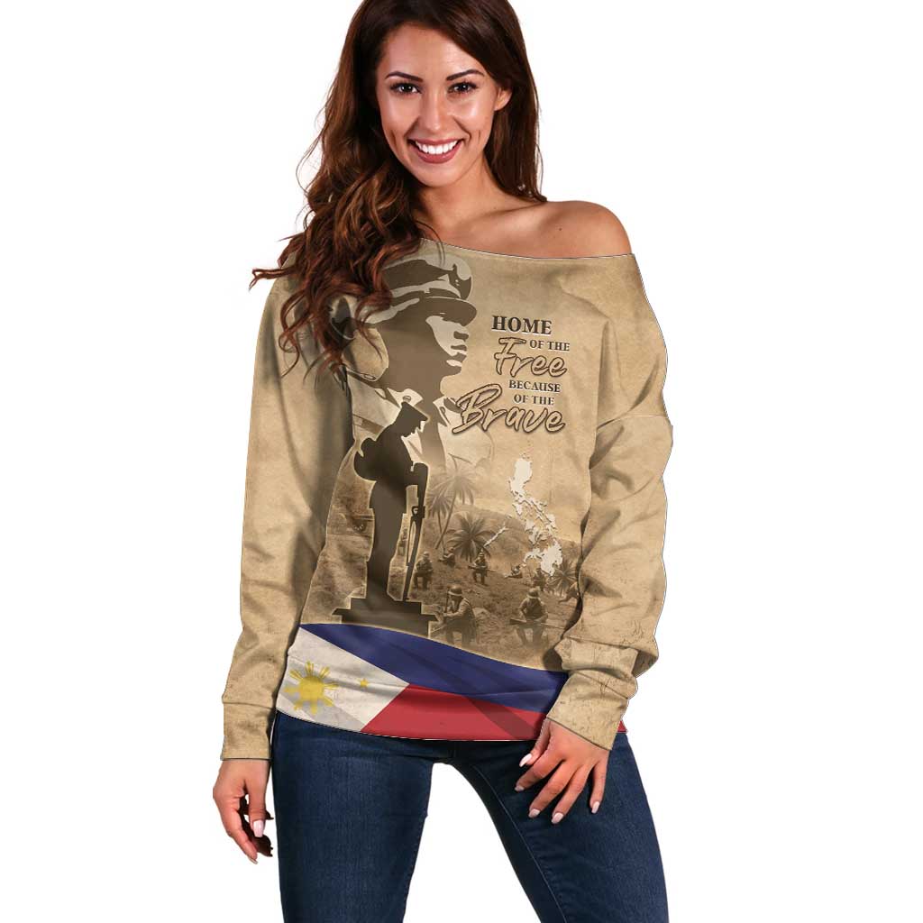 Philippines Memorial Day Off Shoulder Sweater Honor The Fallen