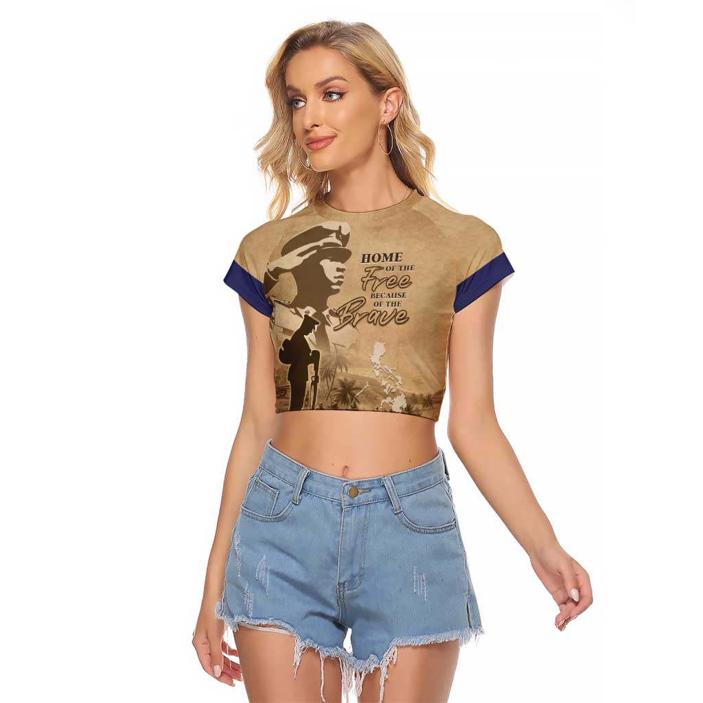 Philippines Memorial Day Raglan Cropped T Shirt Honor The Fallen LT05 - Wonder Print Shop