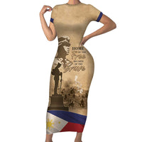 Philippines Memorial Day Short Sleeve Bodycon Dress Honor The Fallen LT05 - Wonder Print Shop
