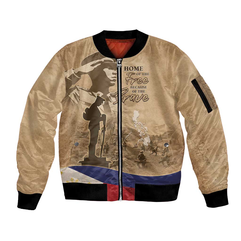 Philippines Memorial Day Sleeve Zip Bomber Jacket Honor The Fallen LT05 - Wonder Print Shop