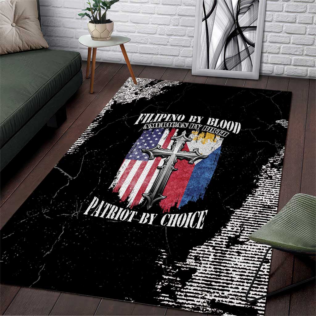 Philippines And USA Area Rug Grunge Style