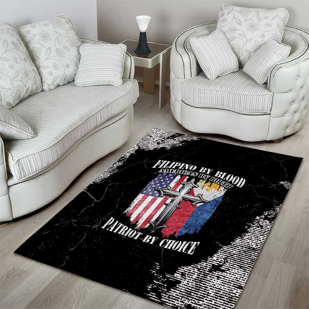 Philippines And USA Area Rug Grunge Style