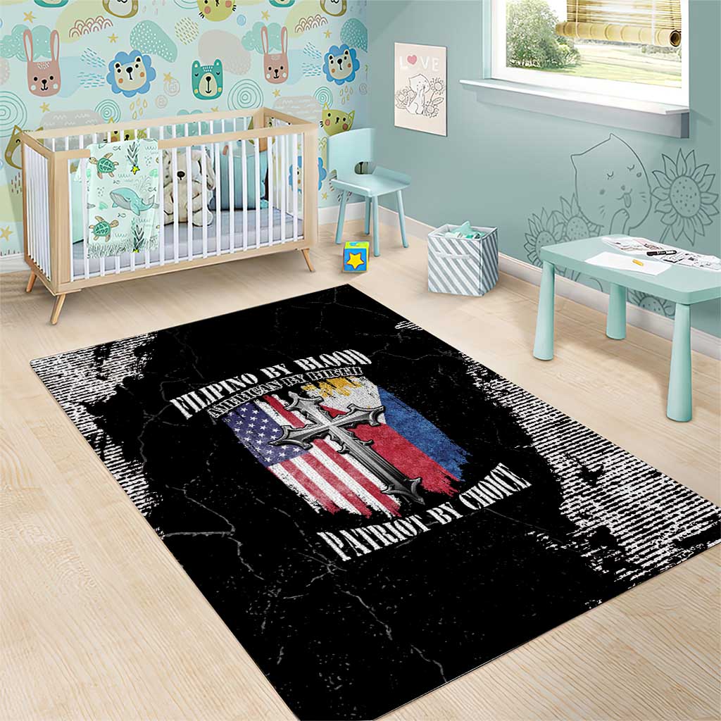 Philippines And USA Area Rug Grunge Style