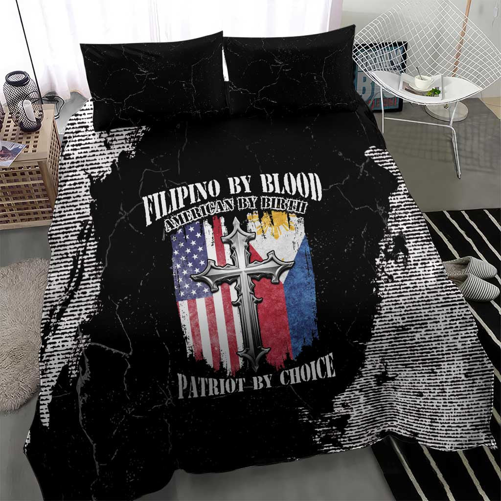 Philippines And USA Bedding Set Grunge Style
