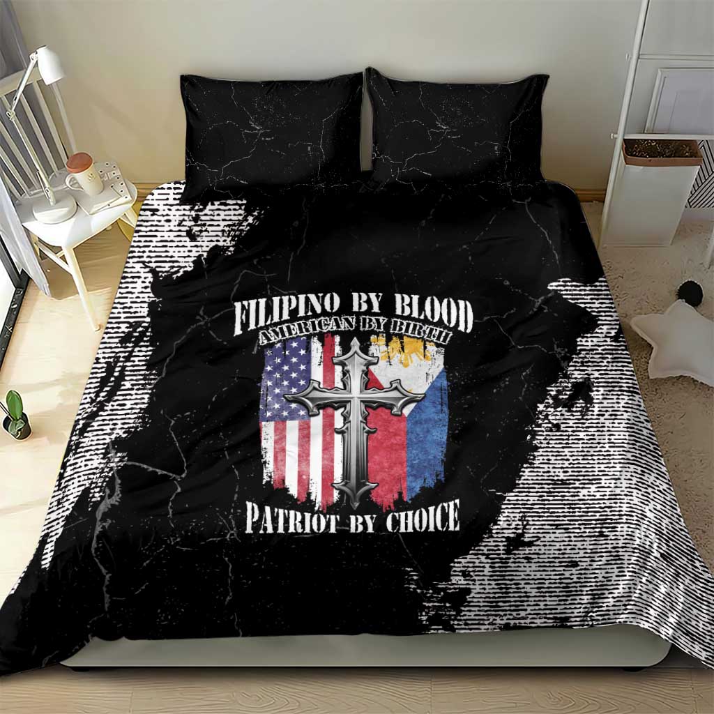 Philippines And USA Bedding Set Grunge Style