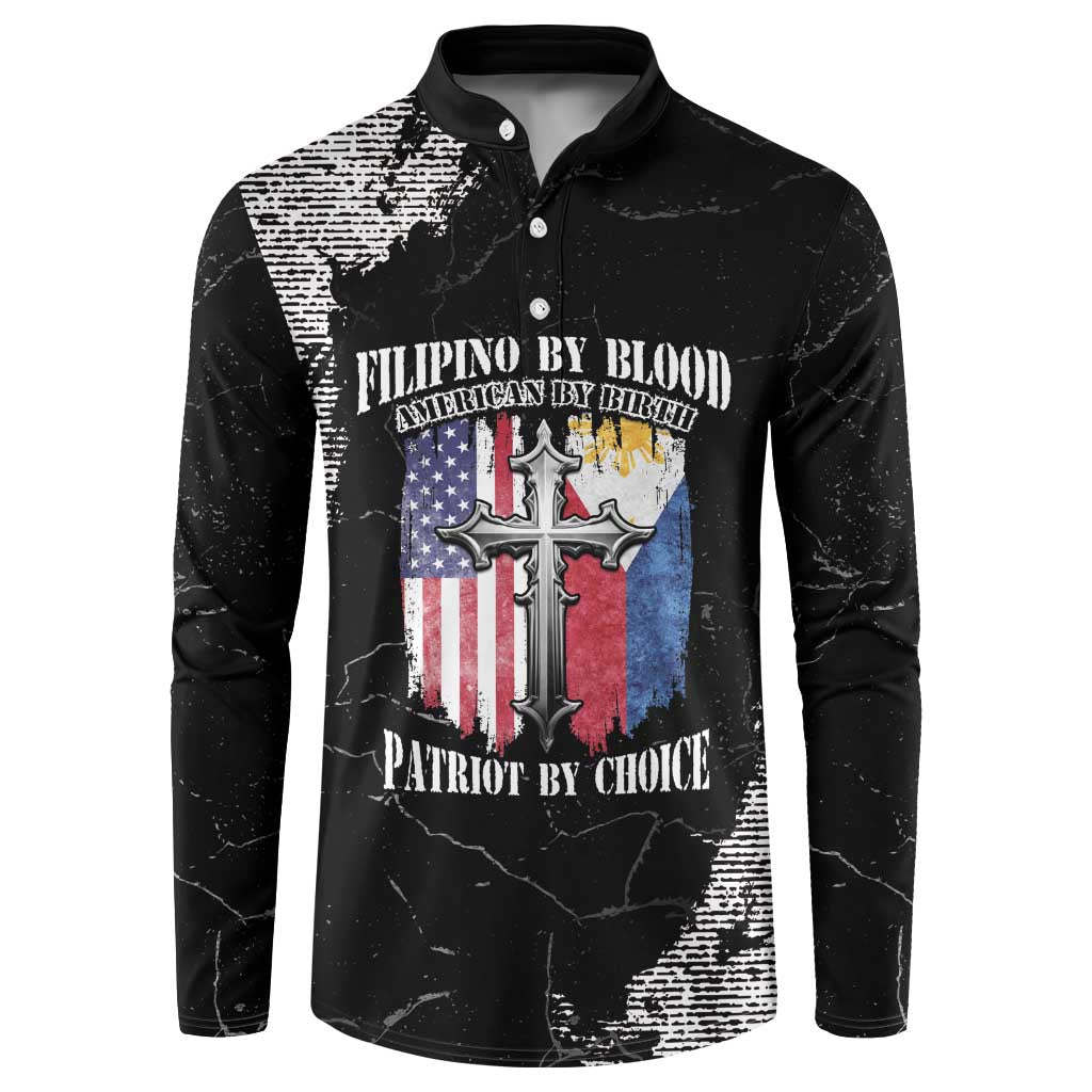 Personalized Philippines And USA Button Sweatshirt Grunge Style