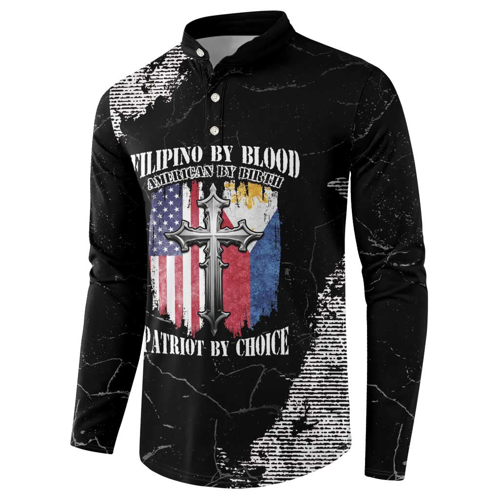 Personalized Philippines And USA Button Sweatshirt Grunge Style