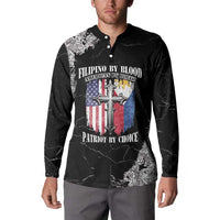 Personalized Philippines And USA Button Sweatshirt Grunge Style