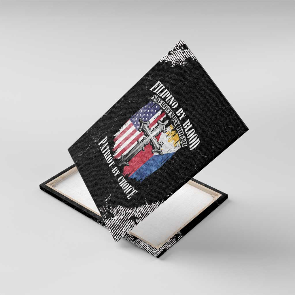 Philippines And USA Canvas Wall Art Grunge Style