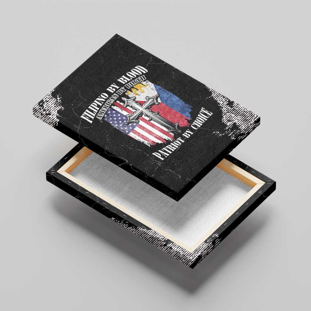 Philippines And USA Canvas Wall Art Grunge Style