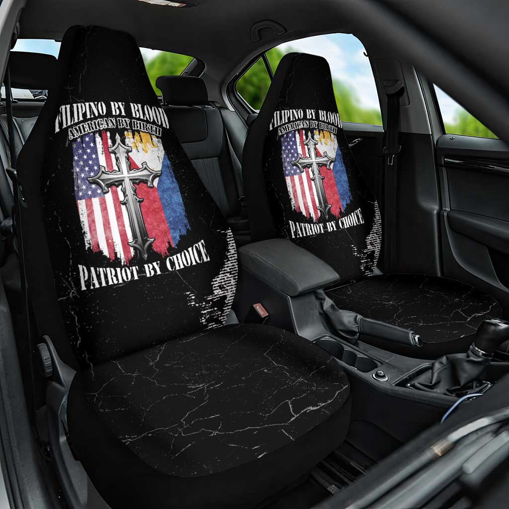 Philippines And USA Car Seat Cover Grunge Style