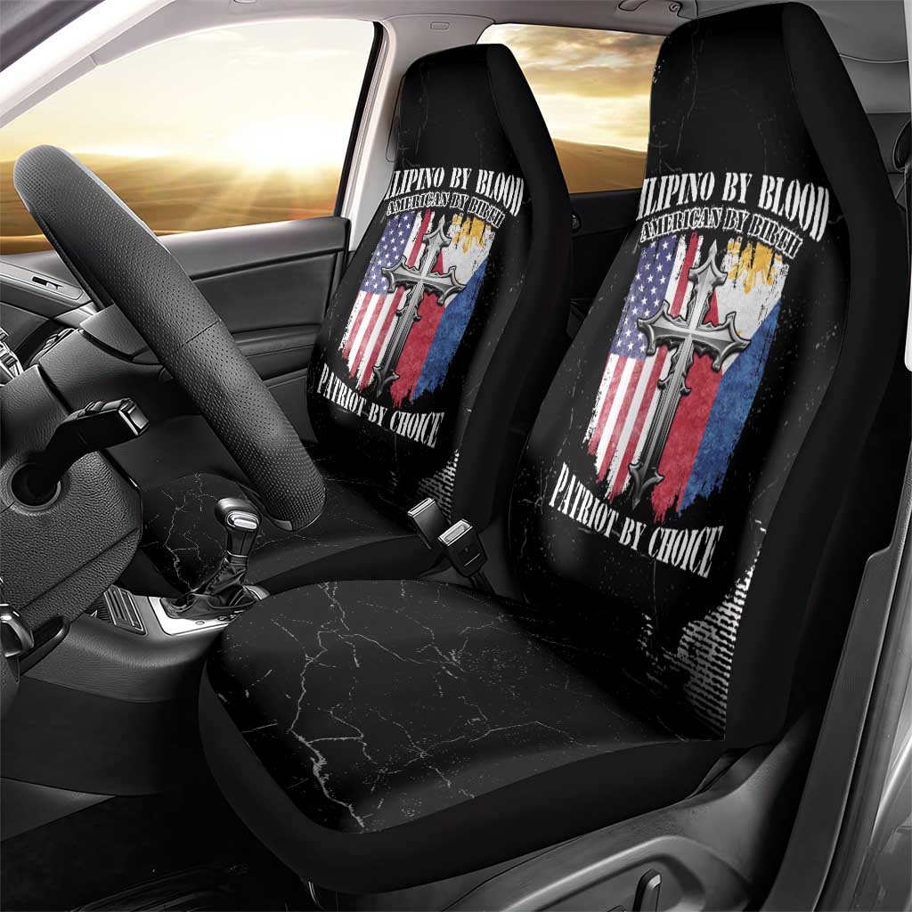 Philippines And USA Car Seat Cover Grunge Style
