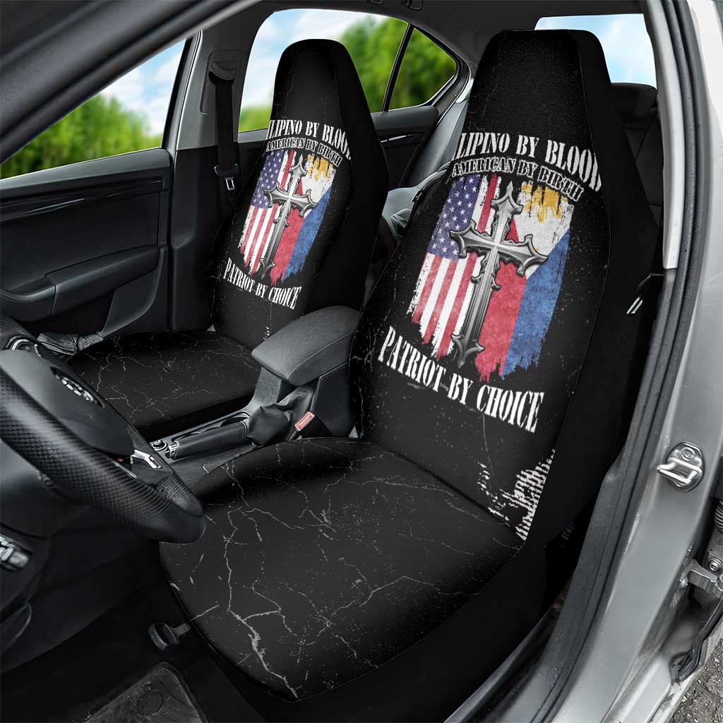 Philippines And USA Car Seat Cover Grunge Style