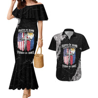 Personalized Philippines And USA Couples Matching Mermaid Dress and Hawaiian Shirt Grunge Style