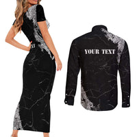 Personalized Philippines And USA Couples Matching Short Sleeve Bodycon Dress and Long Sleeve Button Shirt Grunge Style