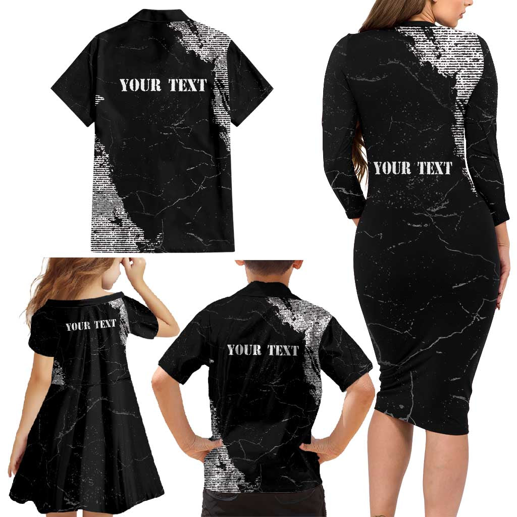 Personalized Philippines And USA Family Matching Long Sleeve Bodycon Dress and Hawaiian Shirt Grunge Style