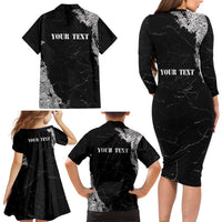 Personalized Philippines And USA Family Matching Long Sleeve Bodycon Dress and Hawaiian Shirt Grunge Style