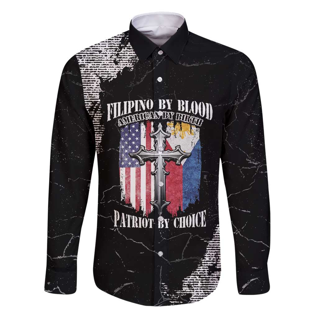 Personalized Philippines And USA Family Matching Long Sleeve Bodycon Dress and Hawaiian Shirt Grunge Style