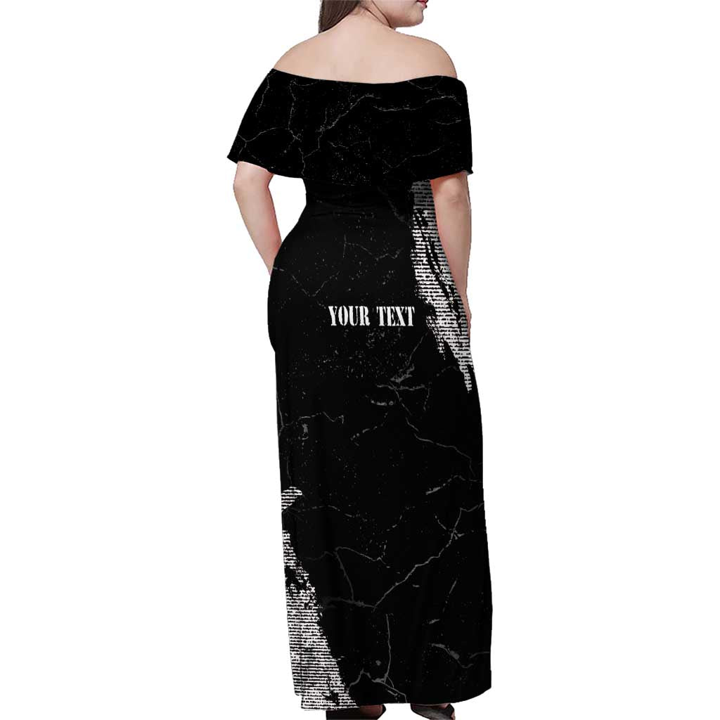 Personalized Philippines And USA Family Matching Off Shoulder Maxi Dress and Hawaiian Shirt Grunge Style