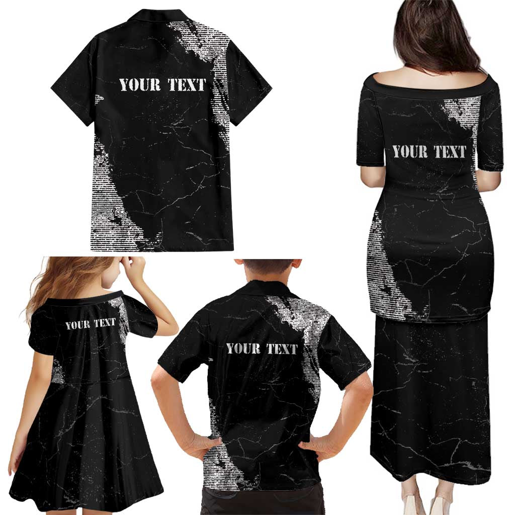 Personalized Philippines And USA Family Matching Puletasi and Hawaiian Shirt Grunge Style