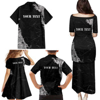 Personalized Philippines And USA Family Matching Puletasi and Hawaiian Shirt Grunge Style