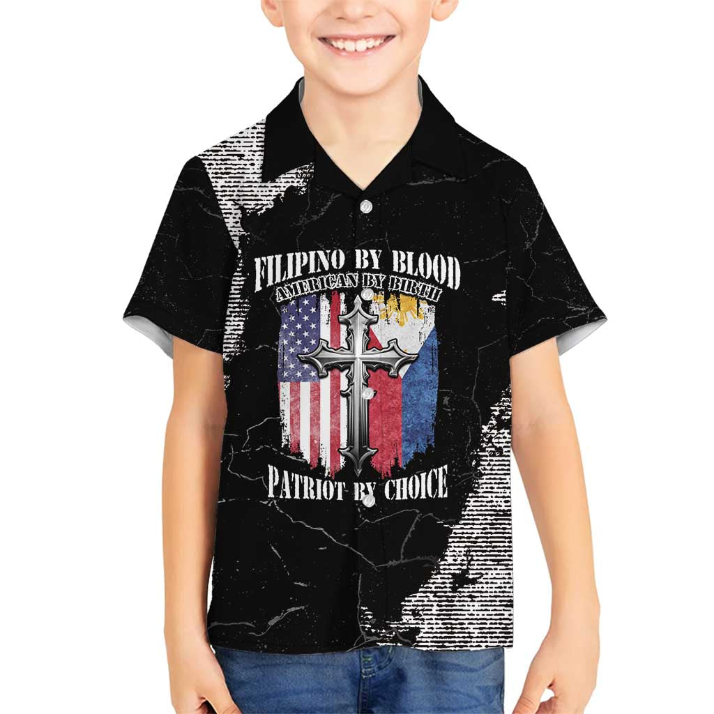 Personalized Philippines And USA Family Matching Puletasi and Hawaiian Shirt Grunge Style