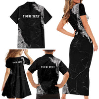 Personalized Philippines And USA Family Matching Short Sleeve Bodycon Dress and Hawaiian Shirt Grunge Style