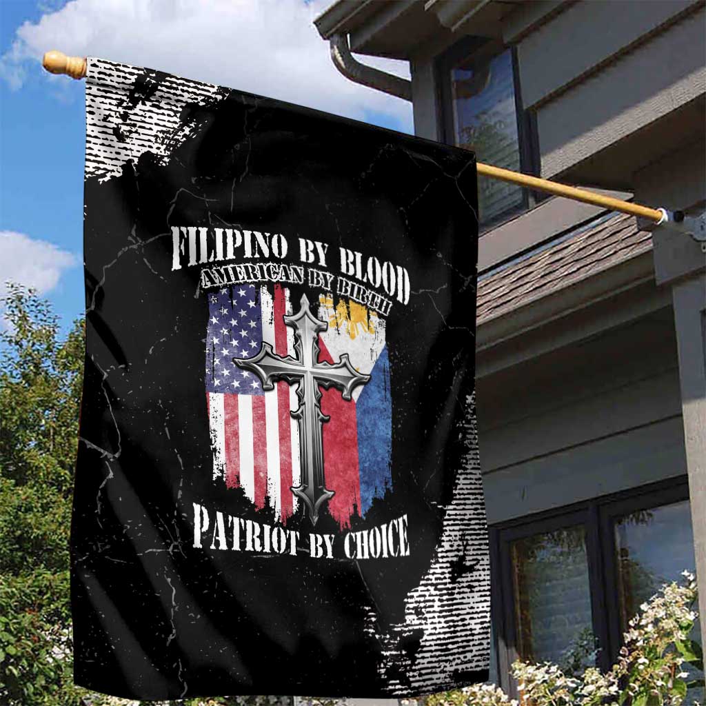 Philippines And USA Garden Flag Grunge Style