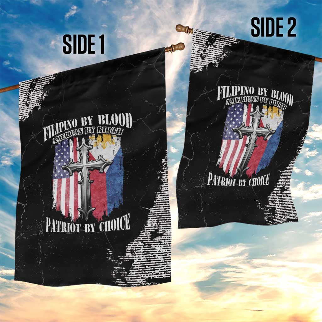 Philippines And USA Garden Flag Grunge Style