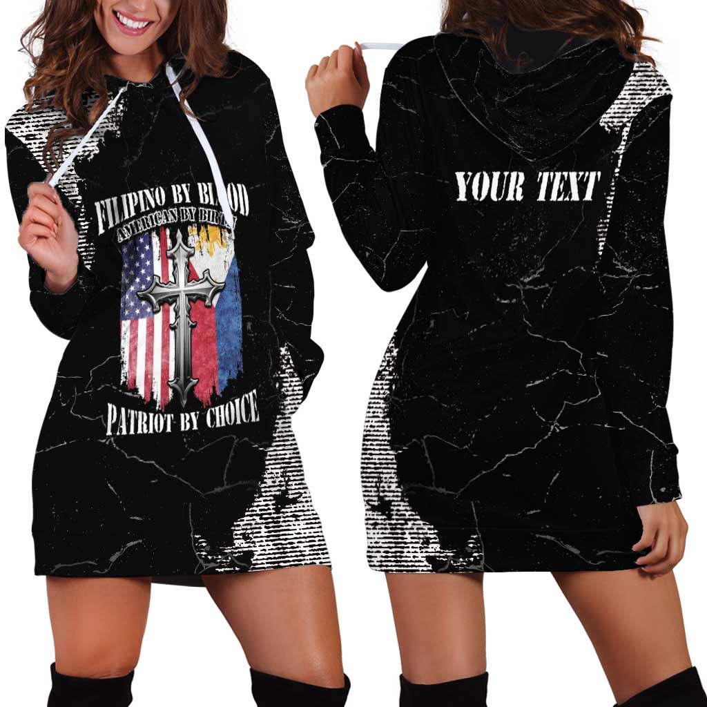 Personalized Philippines And USA Hoodie Dress Grunge Style