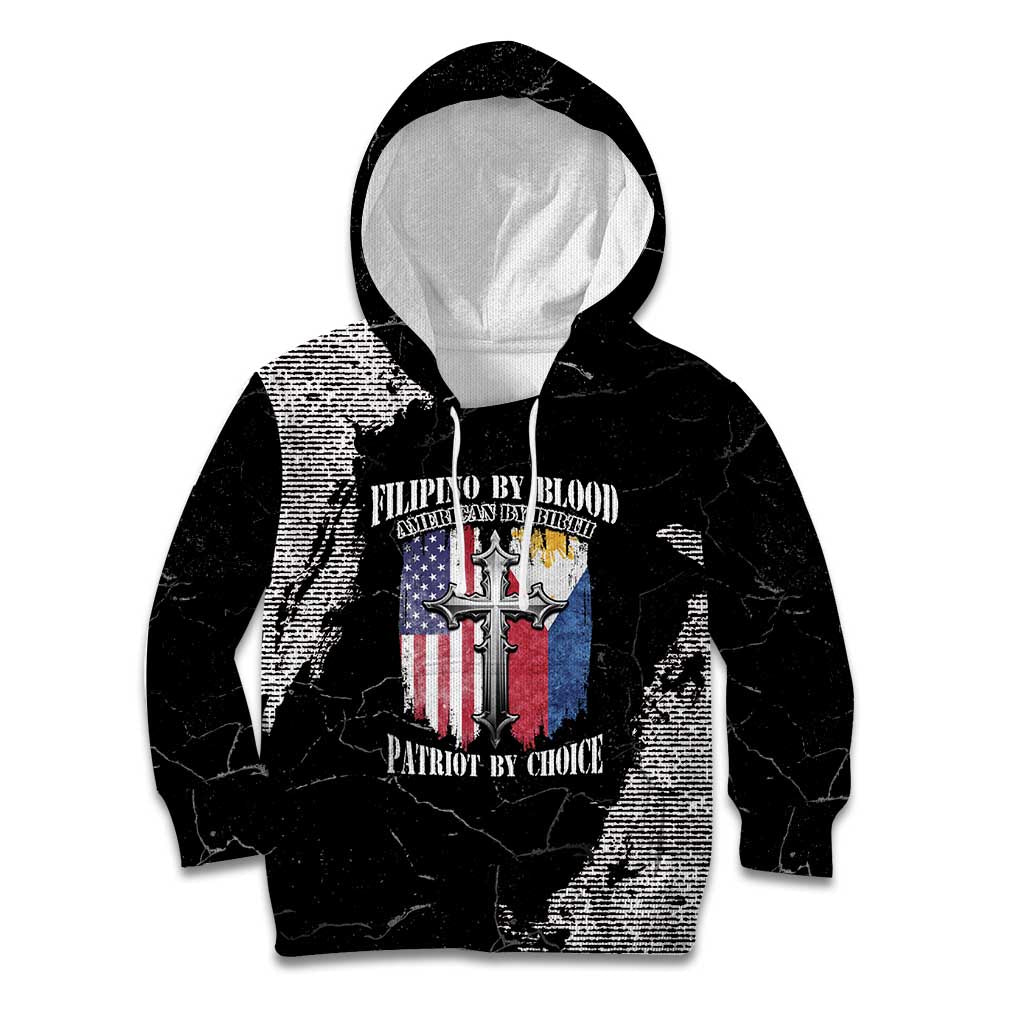 Personalized Philippines And USA Kid Hoodie Grunge Style