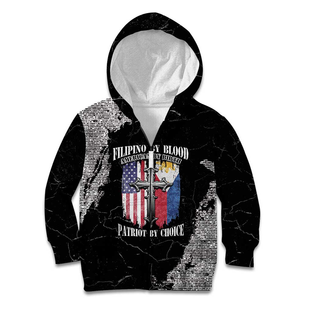 Personalized Philippines And USA Kid Hoodie Grunge Style