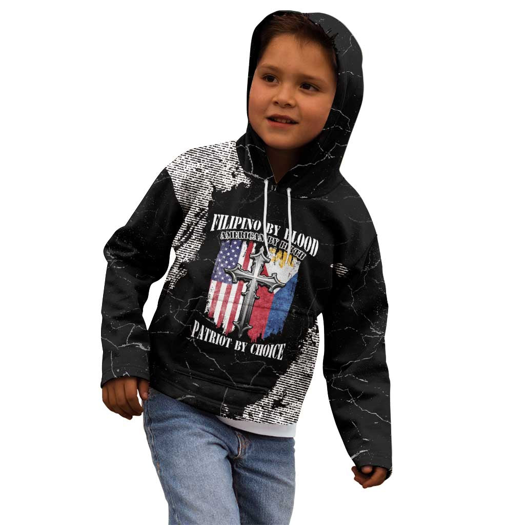 Personalized Philippines And USA Kid Hoodie Grunge Style
