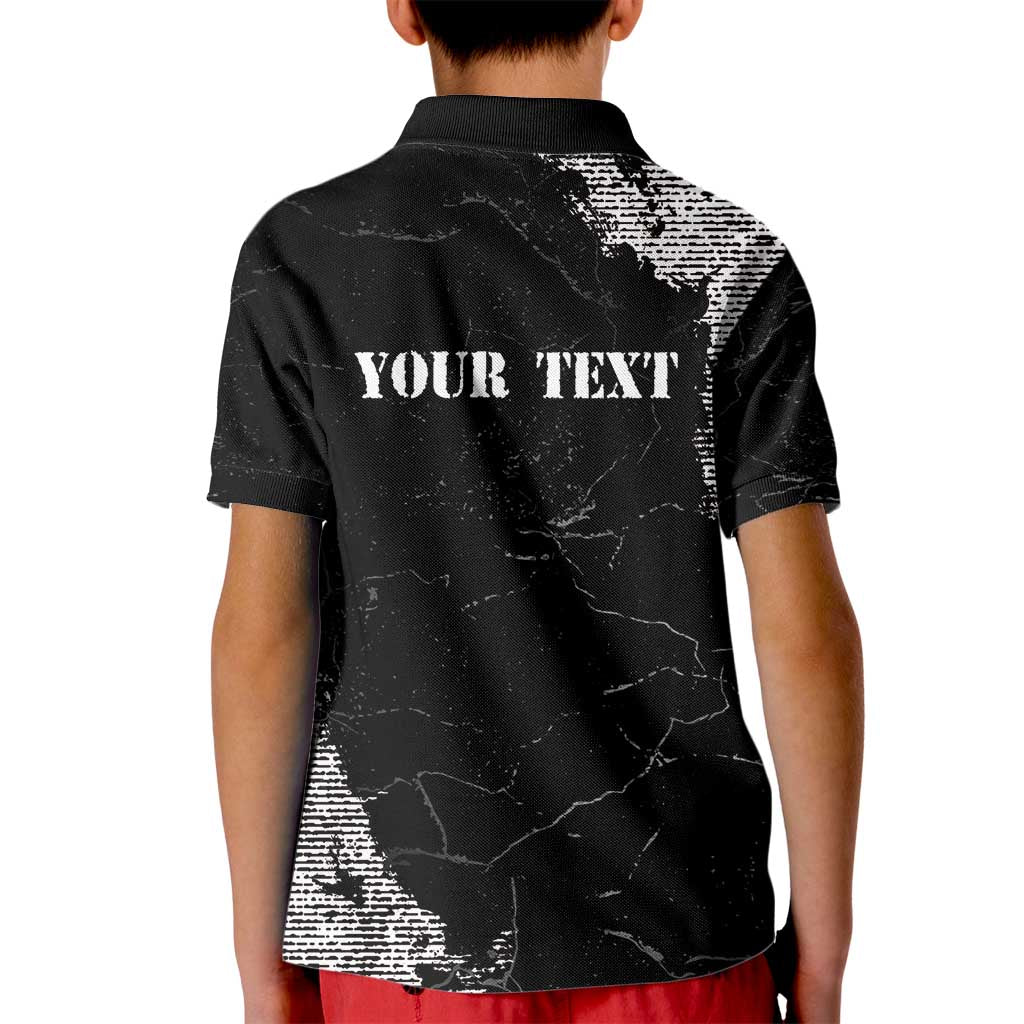 Personalized Philippines And USA Kid Polo Shirt Grunge Style