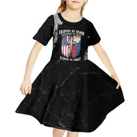 Personalized Philippines And USA Kid Short Sleeve Dress Grunge Style