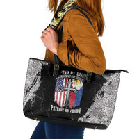 Philippines And USA Leather Tote Bag Grunge Style