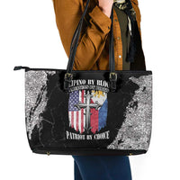 Philippines And USA Leather Tote Bag Grunge Style
